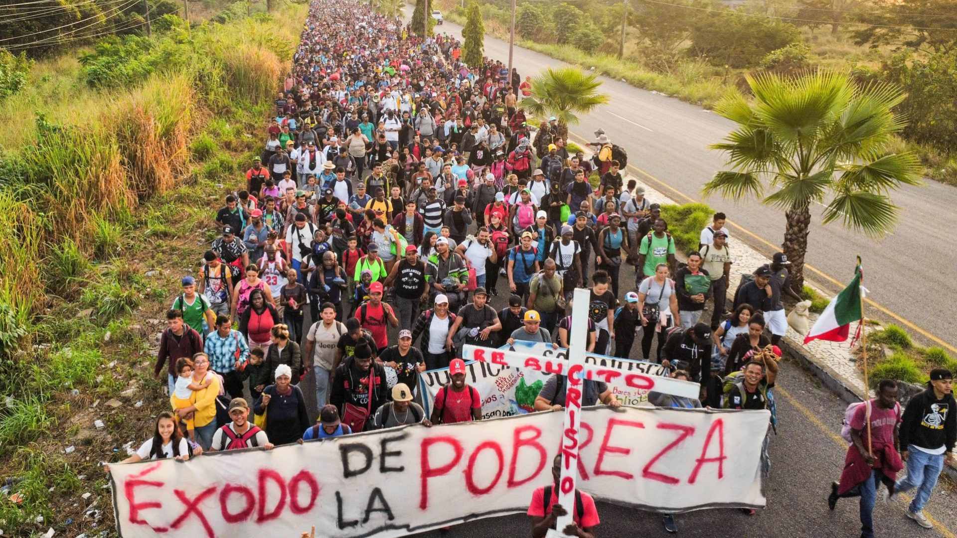 Caravana Migrante Avanza por Chiapas en Navidad y Cuando