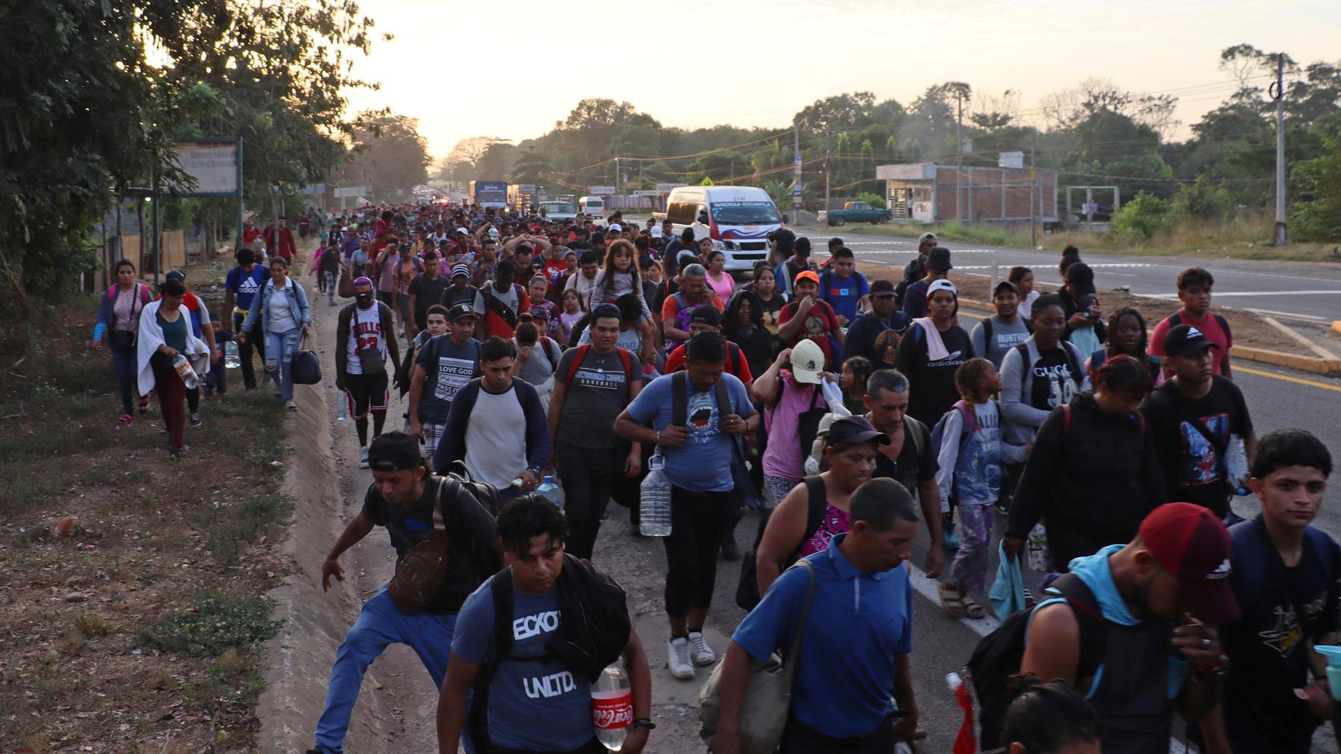 Galer a Sale de Chiapas Primera Caravana Migrante de 2024 con