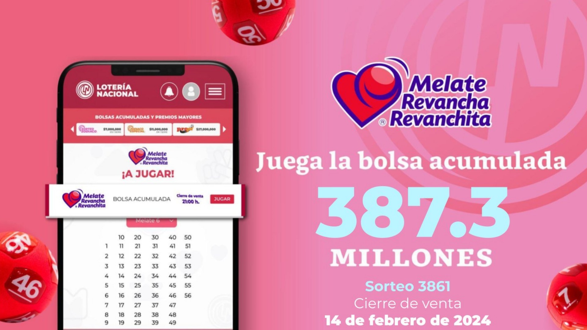 Resultados Del Melate, Revancha Y Revanchita 3861 Hoy 14 De Febrero ...