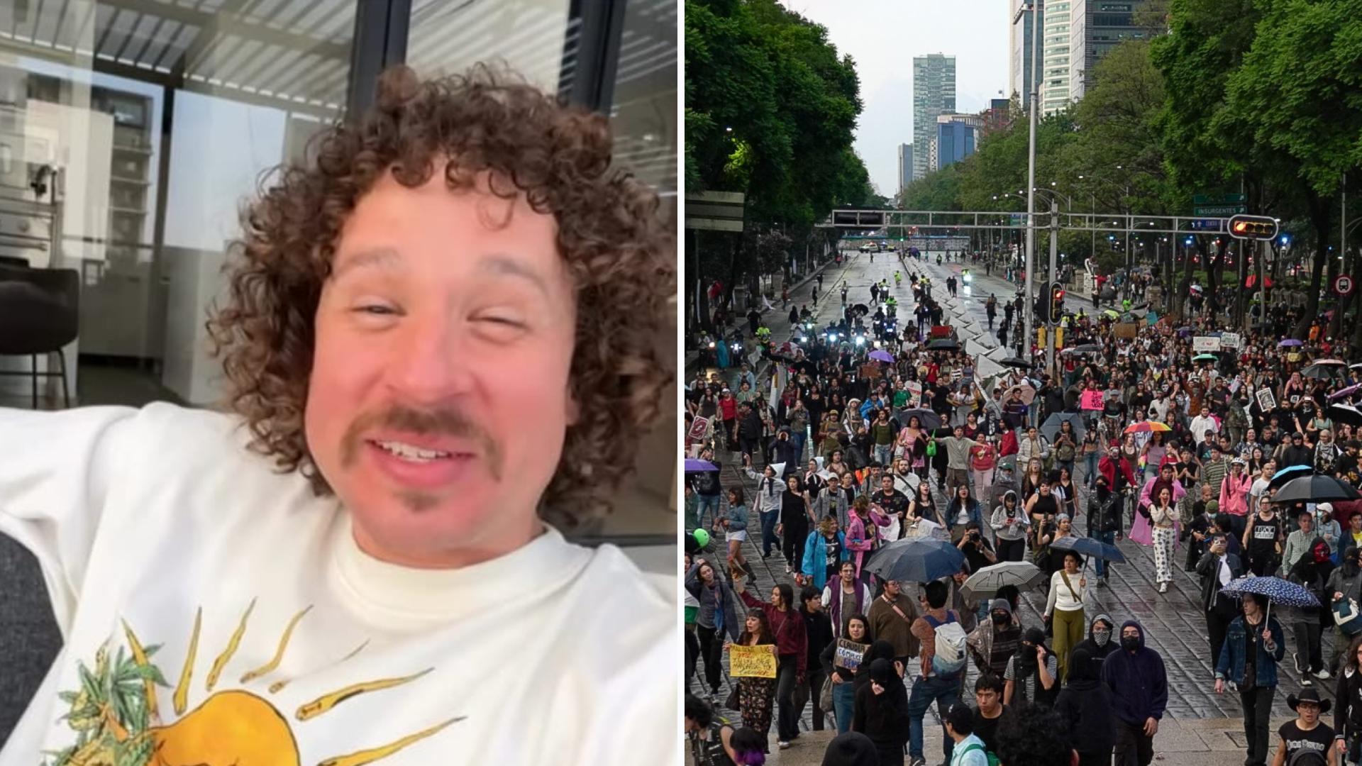 Gritan a Luisito Comunica en protesta