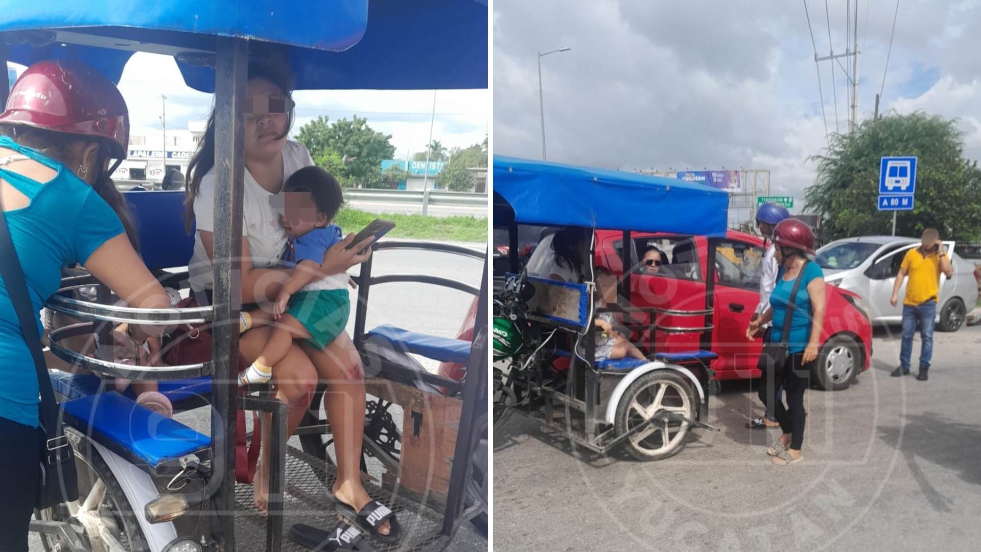 Auto Impacta a Mototaxi y Mujer e Hijos Salen Volando en Yucat&aacute;n