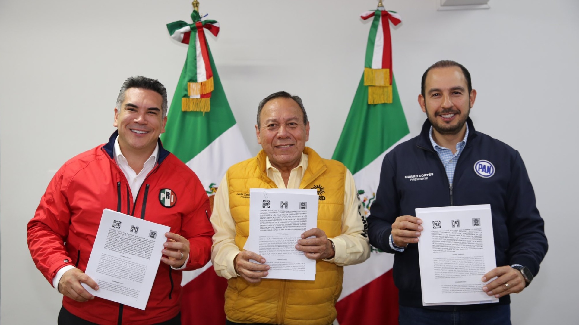 PAN, PRI y PRD Registran Coalición Fuerza y ​​​​​​Corazón por México