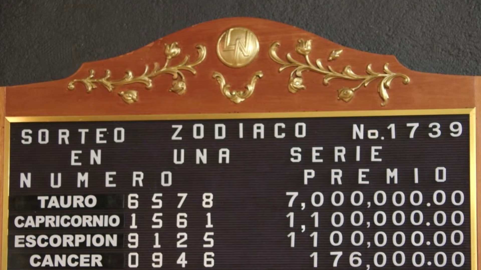 Cae en Yucat&aacute;n el Premio de 7 Millones del Sorteo Zodiaco de la Loter&iacute;a Nacional 1739