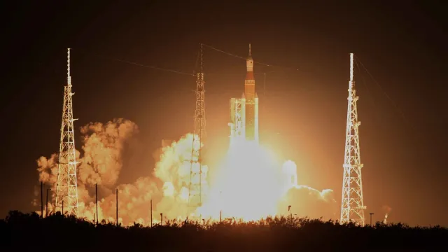 Orión realizará su primer vuelo cerca de la luna entre el 11 de diciembre y el 21 de diciembre. Foto: AFP