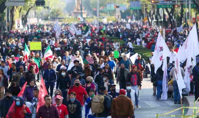Paseo de la Reforma en la Marcha de AMLO