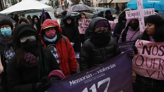 A pesar del frío las mujeres en Ciudad Juárez salieron a las calles en este Día Naranja