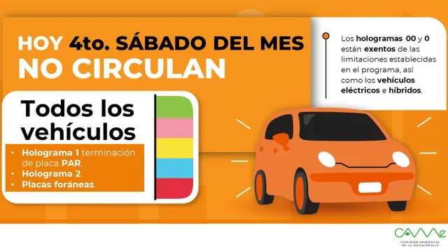 Así opera el Hoy No Circula el sábado 24 de diciembre