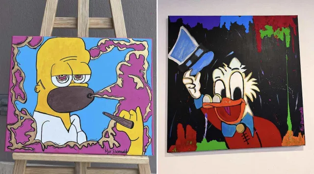 Mar de Regil pone a la venta pinturas de Rico McPato y Homero Simpson