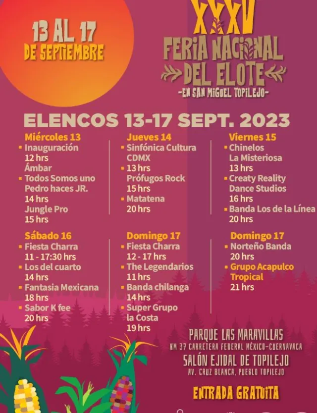 Feria Nacional del Elote 2023 en CDMX