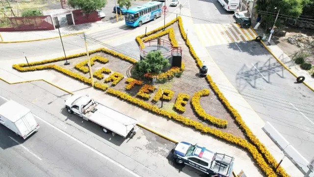 Decoran avenidas con Cempasúchil en Ecatepec