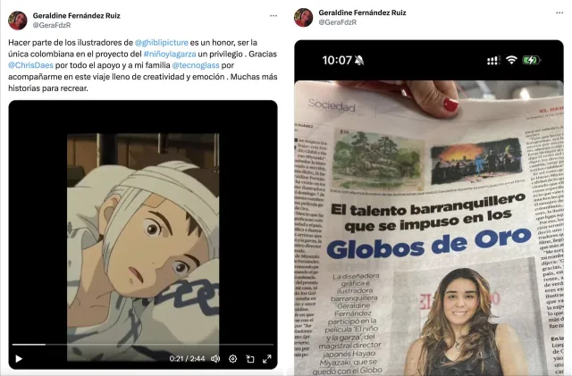 Geraldine Fernández dijo haber trabajado con Miyazaki