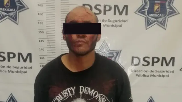 Mario Alberto “N”, detenido por privación ilegal de la libertad en Mexicali. Foto: DSPM