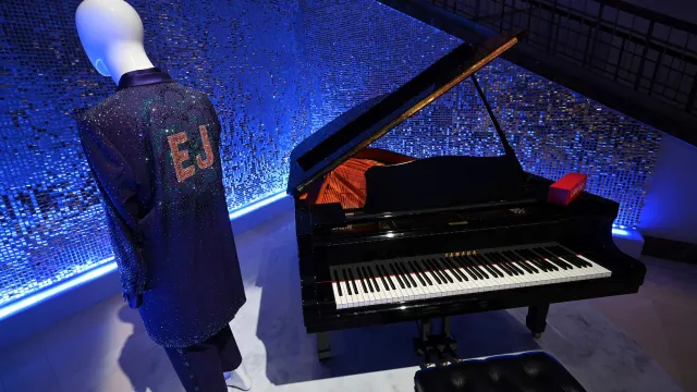 piano Yamaha en el que compuso temas del musical 'Billy Elliot' y 'Aida'. Foto: AP