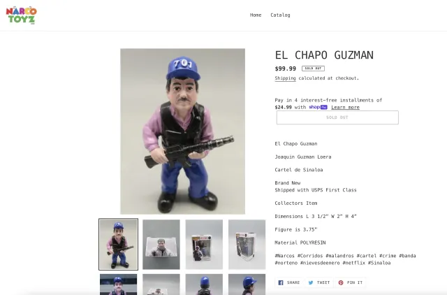 Muñeco alusivo a Joaquín El Chapo Guzmán