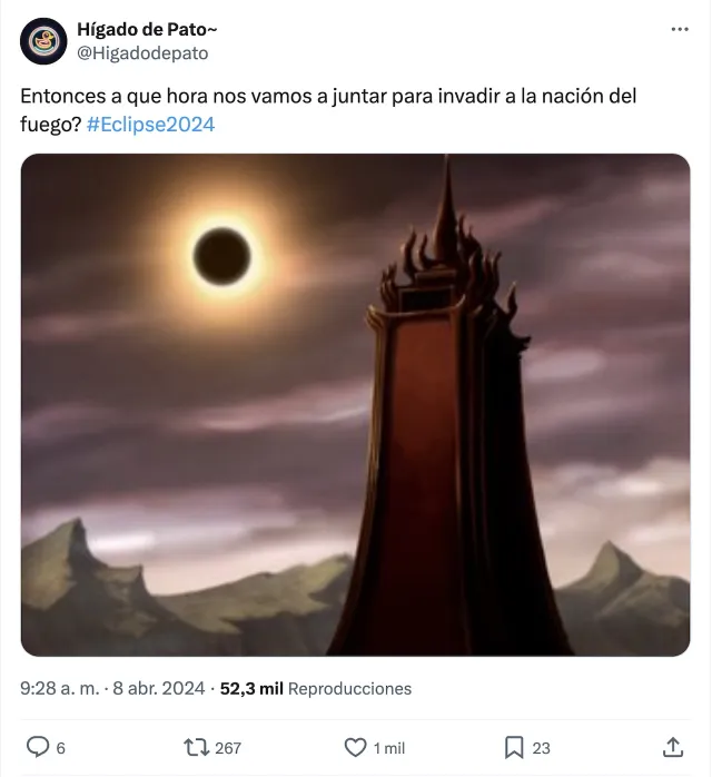 Meme sobre el eclipse solar en México 2024