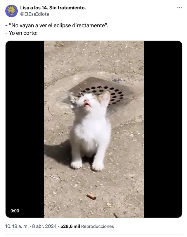 Meme sobre el eclipse solar en México 2024