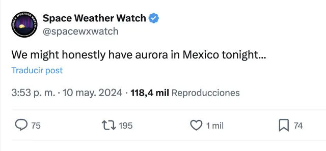 Expertos creen que es alta la posibilidad de una aurora boreal en México