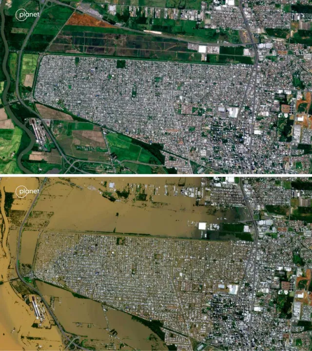 Imágenes satelitales de la inundación en Porto Alegre