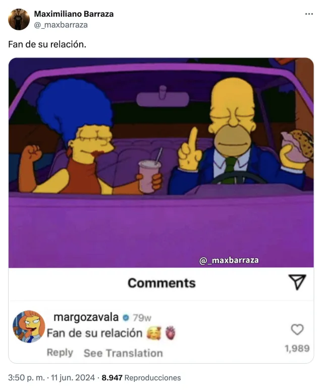 ¿Qué tal se habría visto un “fan de su relación” en Los Simpson?