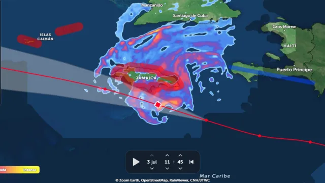 Mapa interactivo del huracán Beryl