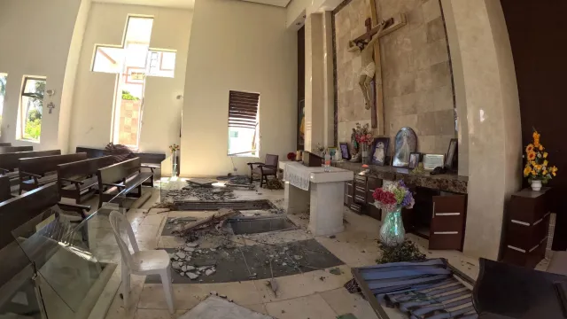 La capilla de la familia de Dámaso López Núñez fue allanada y destruida la estructura. Foto: Cuartoscuro