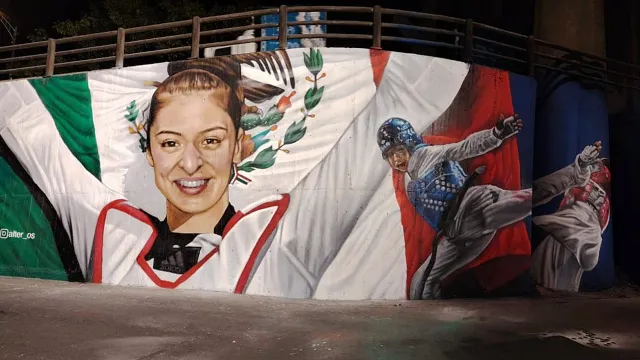 Mural que rinde homenaje a atletas de artes marciales. Foto: Sobse