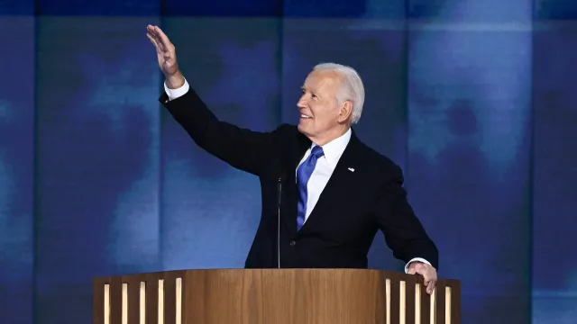 Joe Biden durante su discurso en Chicago