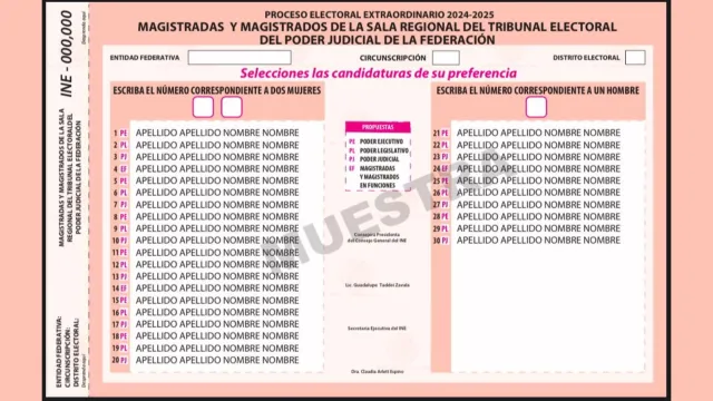 Elección Judicial 2025: Así Serán las Boletas para Elegir a Jueces, Magistrados y Ministros 