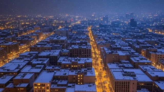 Según la IA, así sería una imagen general de la CDMX en una nevada. Foto: Grok