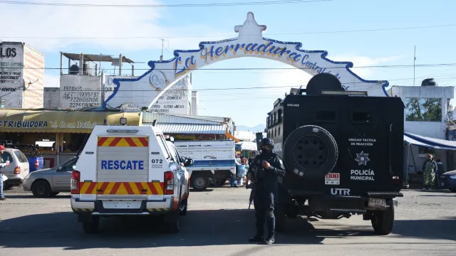 Mantienen vigilada la Central de Abasto de Puebla ante los constantes delitos cometidos. Foto: SSC Puebla