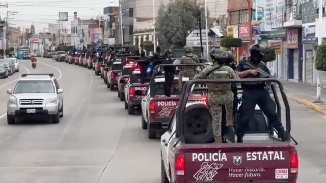 Intensa movilización policial por la detención de sujetos armados en San Martín Texmelucan, Puebla. Foto: Alejandro Sánchez | N+