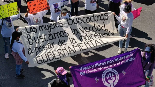 Madres buscadoras en el 8M de Zacatecas. Foto: N+