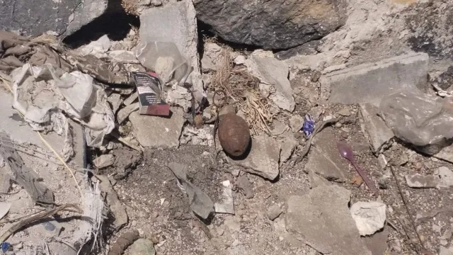Localizan granada de fragmentación presuntamente activa en Puebla. Foto: SSC