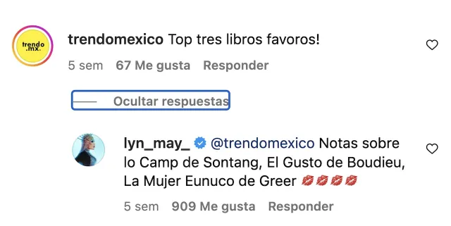 Lyn May revela sus libros favoritos