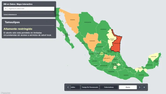 Mapa de aborto en México según cifras oficiales