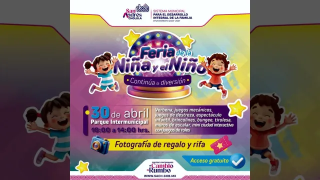 Feria de la Niña y el Niño en San Andrés Cholula Puebla. Foto: Ayuntamiento San Andrés Cholula