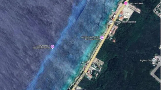 El lugar planeado para la construcción del cuarto muelle coincide con el arrecife Villa Blanca. Foto: Google Maps