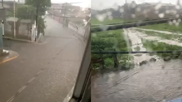 Así se ven las calles inundadas por las lluvias en San Juan Ixtayopan, Tláhuac. Foto: N+