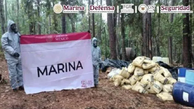 Metanfetamina asegurada en laboratorios clandestinos en Michoacán
