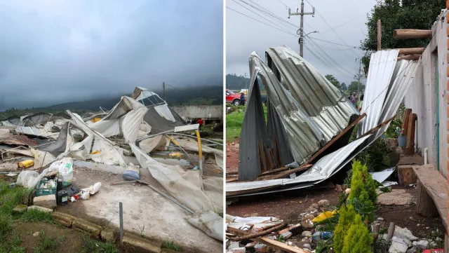 Varias estructuras de talleres y casas de Chignahuapan se desplomaron. Foto: Gobierno Chignahuapan