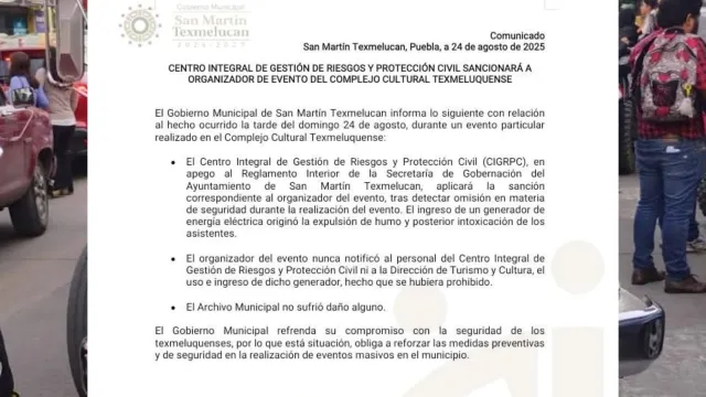 Habrá sanción para organizadores del evento donde se intoxicaron los asistentes. Foto: Gobierno de Texmelucan