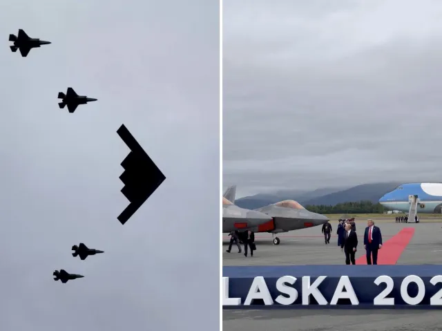 Bombardero B2 pasa por encima de Trump y Putin en Alaska