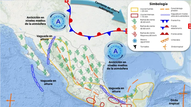 Trayectoria prevista del primer frente frío 2025. Foto: SMN