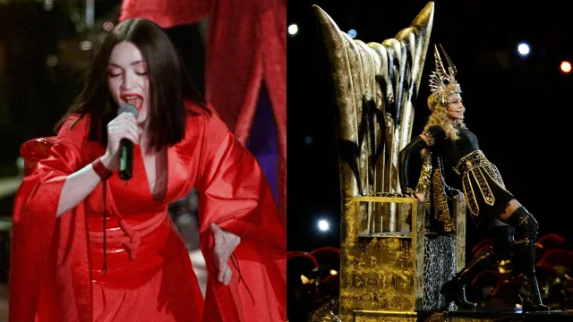 Madona en 1999 y 2012