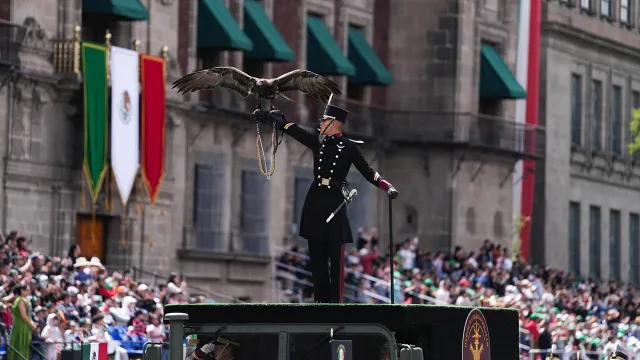 En el evento se contó con 17 águilas y halcones. Foto: Presidencia