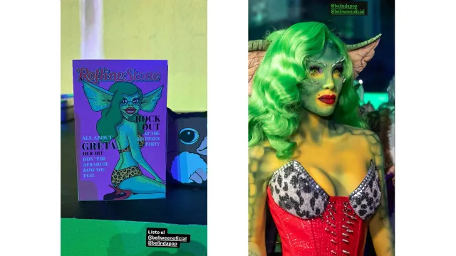 Belinda se disfrazó de Greta, la gremlin de la cinta.