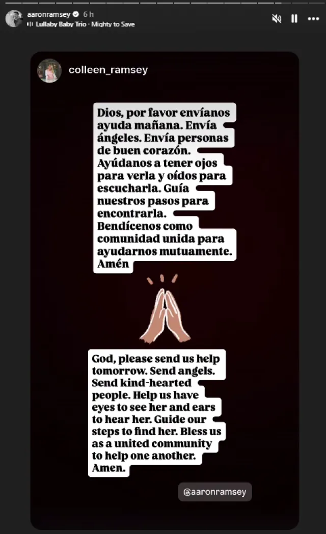 Esposa de Aaron Ramsey encabezará mega búsqueda de “Halo”. Foto: Instagram aaronramsey