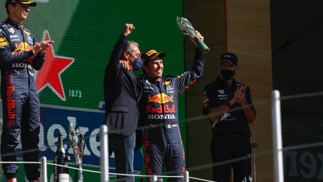 Sergio Pérez culminó tercer lugar en el GP de México de 2021. Foto: Reuters