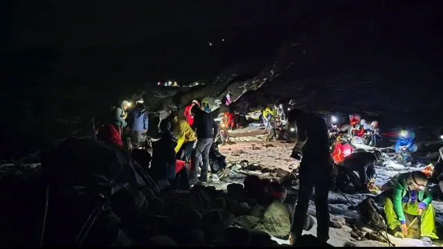 Los alpinistas lograron descender por sus propios medios después del accidente. Foto: Socorro Alpino