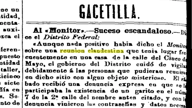 Una historia de escándalo por una fiesta clandestina, en 1872. Foto: HNDM | Siglo Diez y Nueve